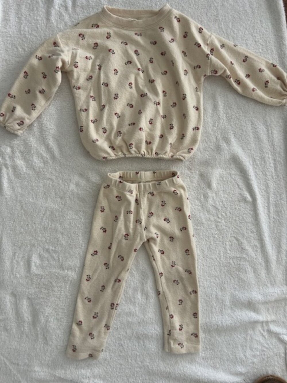 Kid Rylee + Cru - Spongey Knit Set - Floral - 18-24 mo